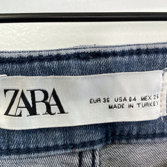 Zara Woman The High Waist Skinny Arctic Cobalt Raw Hem Jeans - Picture 6 of 10